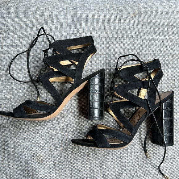 Sam Edelman Yardley Suede Block Heel Sandals, Size 8.5 - Picture 3 of 14